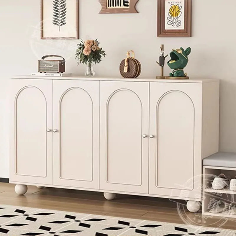 Home porch indoor entrance door shoe cabinet porch cabinet small size large capacity rattan solid wood locker.