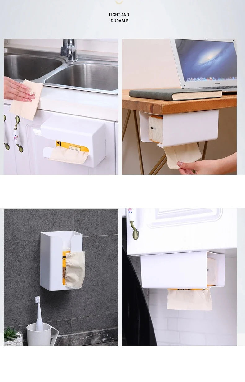 Bathroom Tissue Boxes Paper Holder Wall Hanging Tissue Box Tissue Racks Kitchen Napkin Storage Rack Toilet Paper Dispenser