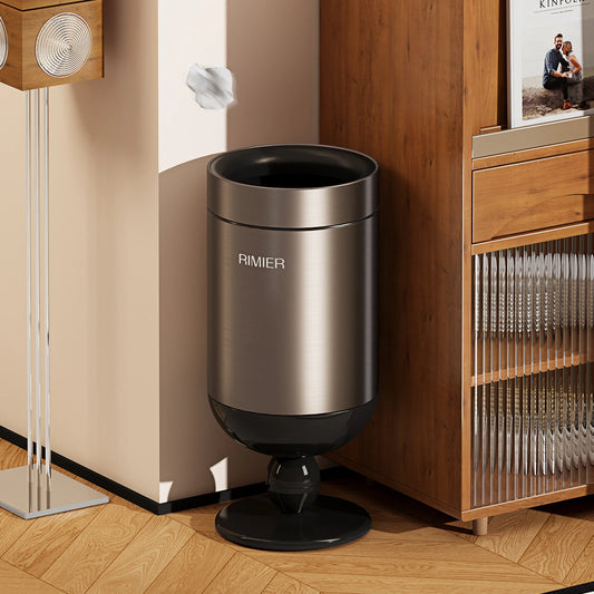 Living room trash can, high appearance, uncovered retro trash can, antique style paper basket，Bedroom trash can