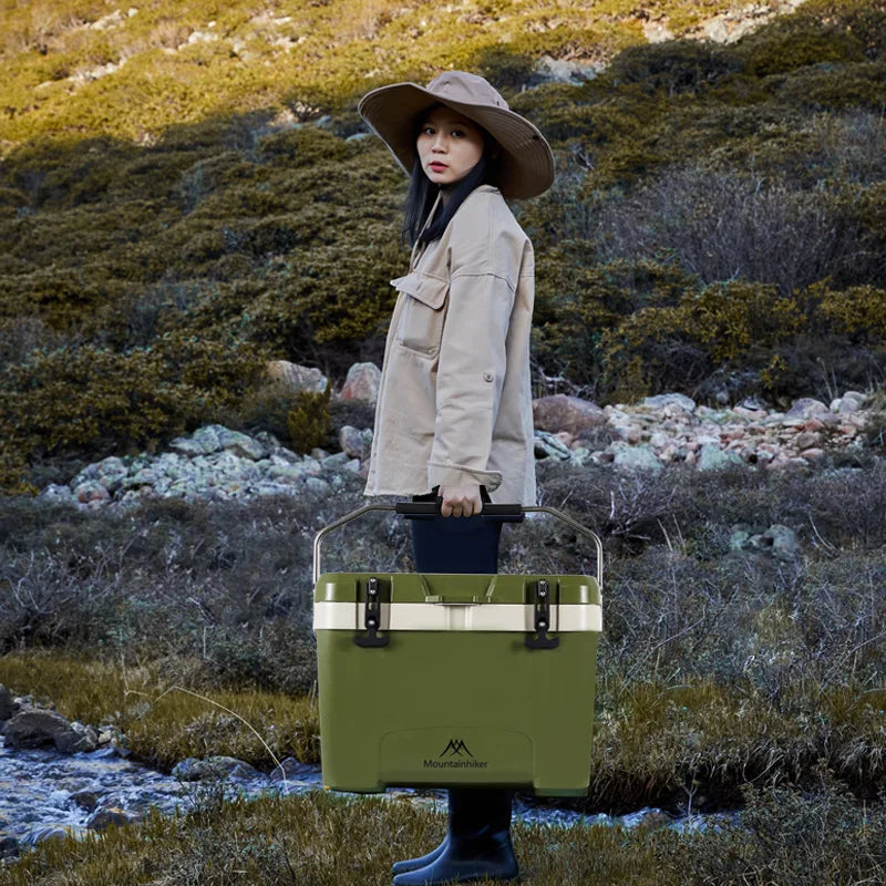 MOUNTAINHIKER 20.1" x12.2" x15" Incubator Outdoor 26L Camp Portable Large Fresh-Keeping Box Cold Hot Ice Bucket Refrigerator