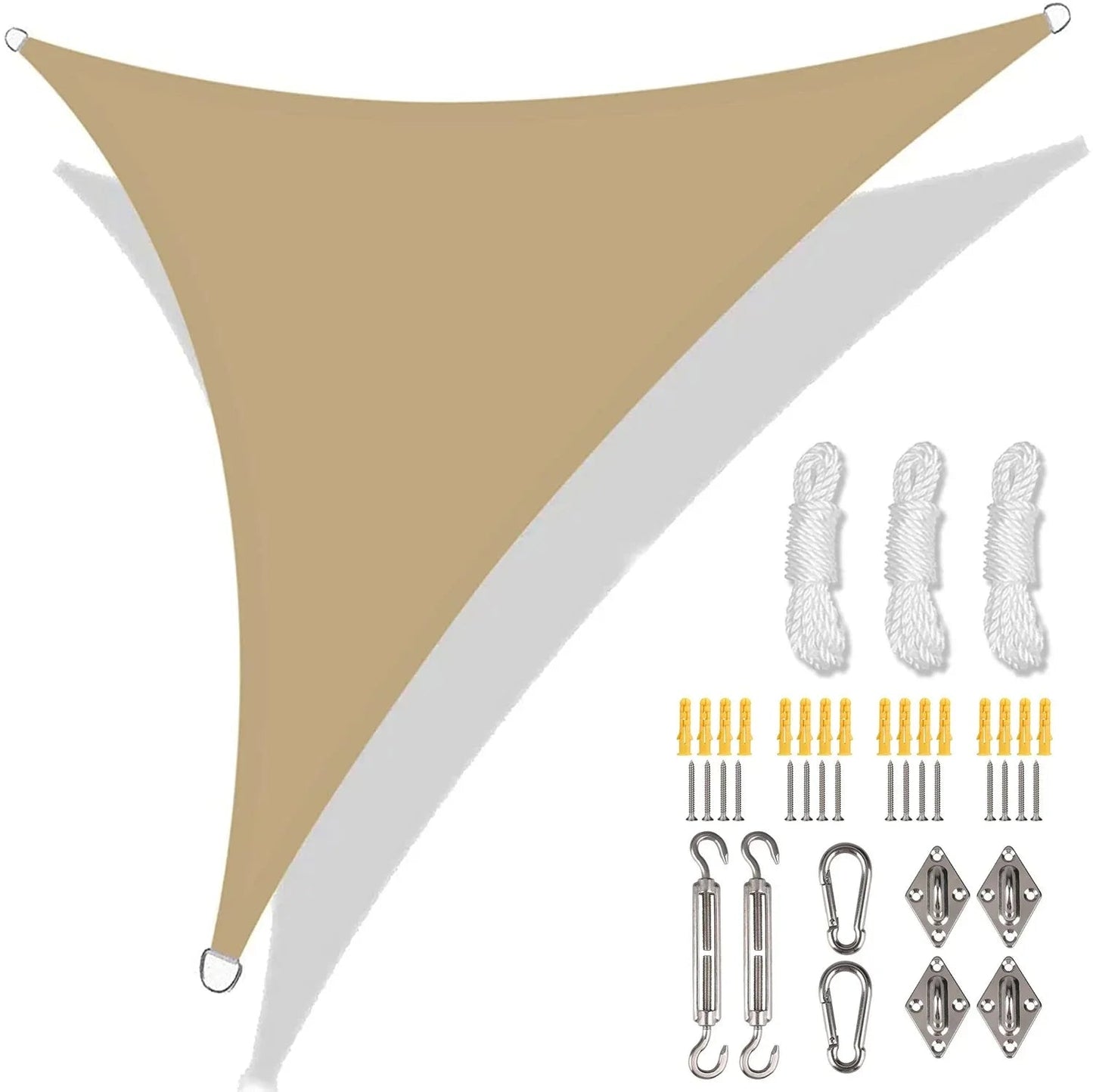 5/3.6/3/2M Triangle Shade Sail Waterproof Sunshade Sail Canopy 98%UV Block Awning with Free Rope for Garden Patio Pergola Gazebo WardBoyzPROShop