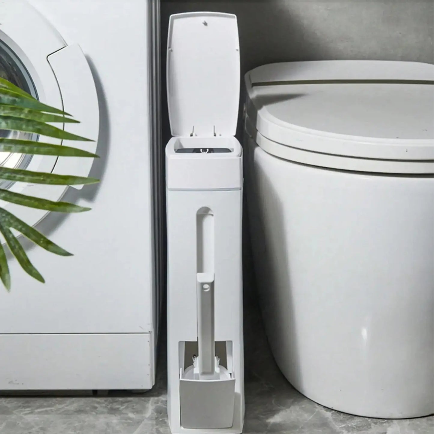Trash Can For Bathroom Crevice Space Saving Press Trash Can With Toilet Brush Narrow Garbage Can Litter Bin Garbage Container