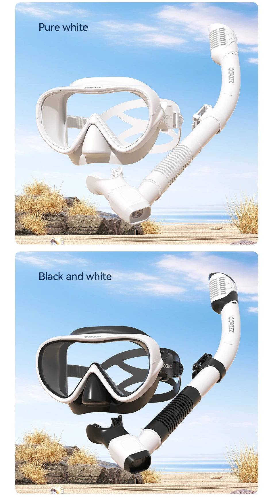 COPOZZ Professional  Diving Mask Full Vision Mask Underwater Snorkel Mask Set Swimming Snorkel HD Anti Fog Diving Equipment WardBoyzPROShop