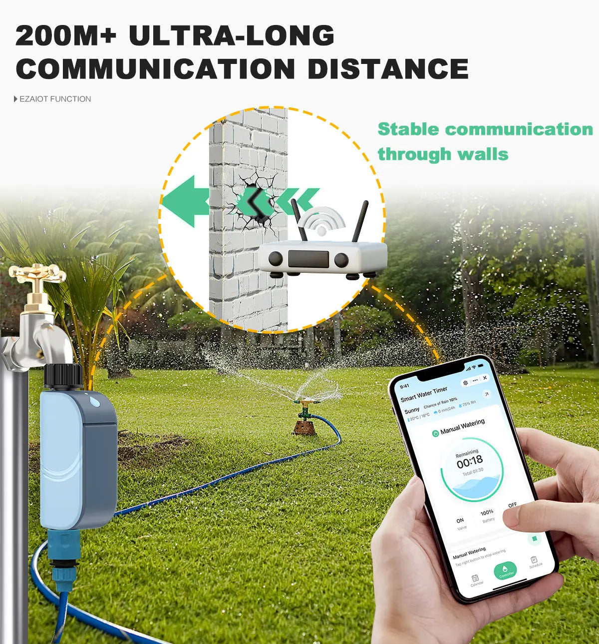 Smart WIFI Garden Watering Timer Tuya Automatic Sprinkler Remote Drip Irrigation System Outdoor Water Controller Valve Goole Hom