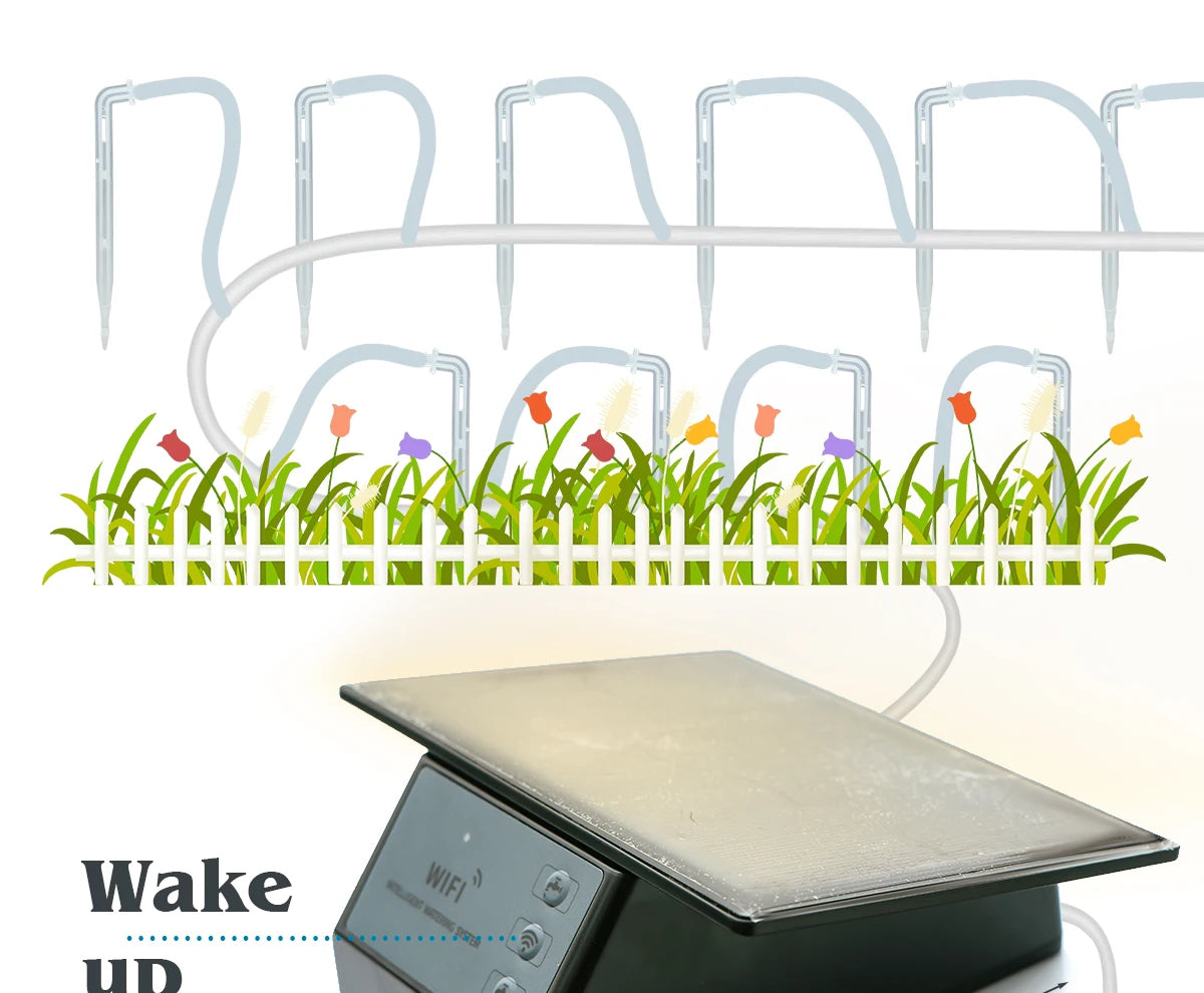 Tuya Wifi-compatibility Solar Power Timer Pump Automatic Drip Irrigation Kit Garden Mobile Phone Remote Control Watering System