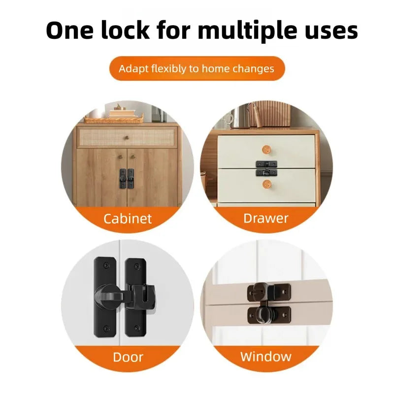 Door Hasp Latch 90/180 Degree Hasp Latches Sliding Door Chain Locks Security Hardware For Window Cabinet Hotel Home