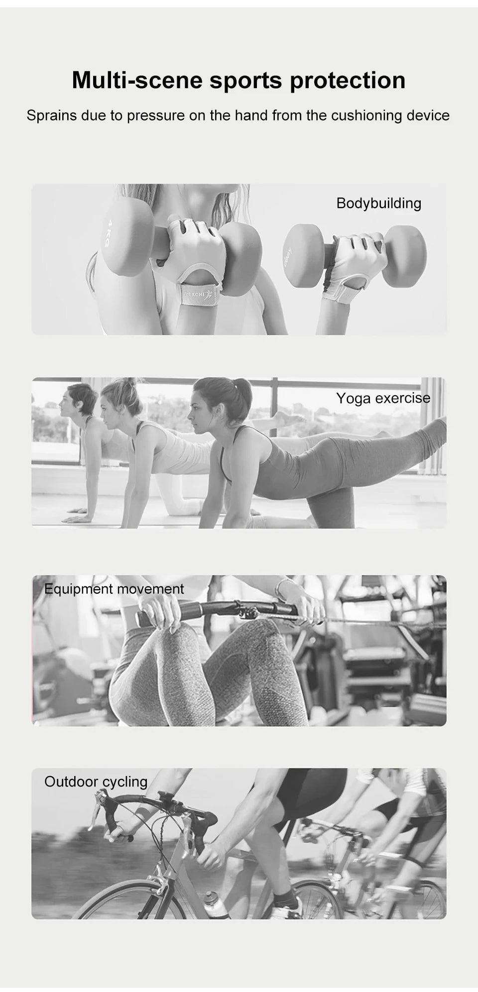 NOFOXO 1Pair Half-Finger Cycling Sports Gloves Women Breathable Anti-Slip Shock Absorbent Yoga Fitness Exercise Wear Resistant