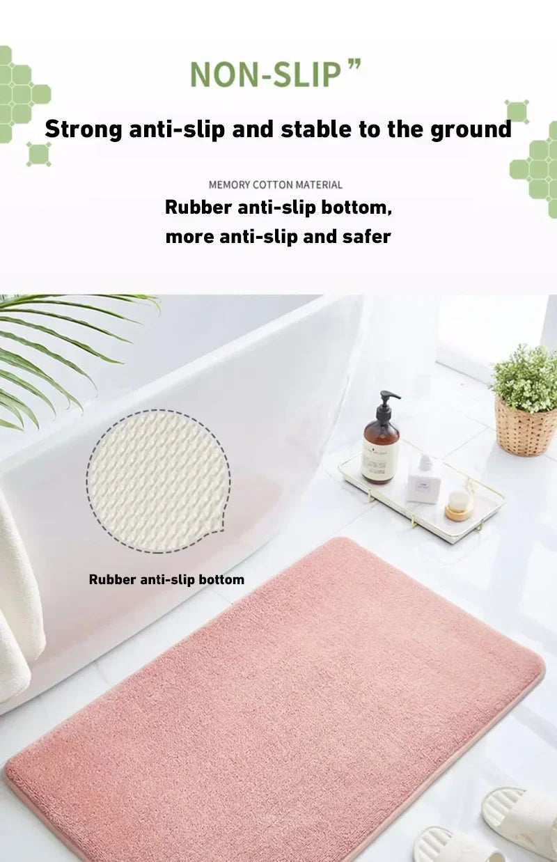 Bathroom Non-slip Water Absorbent Mat Soft Comfortable Shower Floor Rug Anti-slip Foot Pad For Household Toilet Bath Shower Room