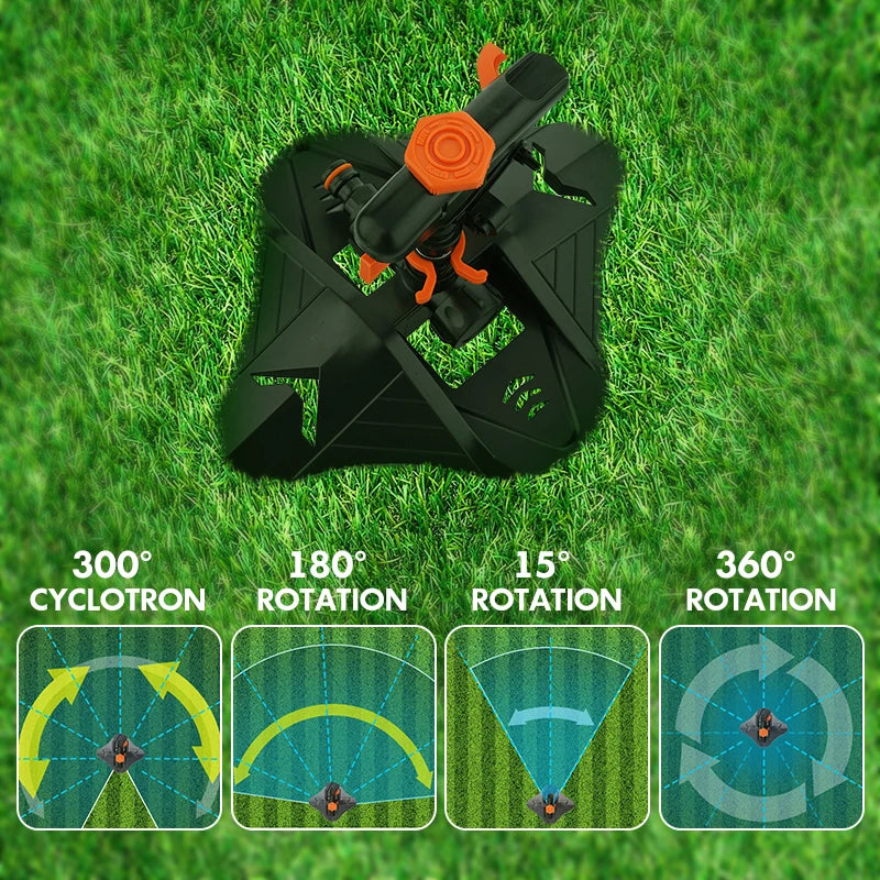 Automatic Garden Watering Lawn Sprinklers 360° Rotation Irrigation Watering System with Nozzle Grass Plant for Farm Outdoor Yard