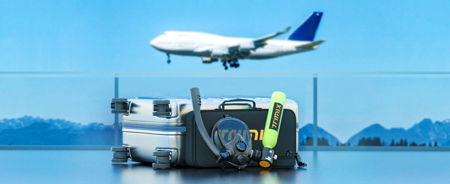 TRIMIX 0.5L Mini Scuba Lung Diving Tank With Snorkeling mask And 4-Level High-Pressure Hand Pump 10 Minutes Breathe