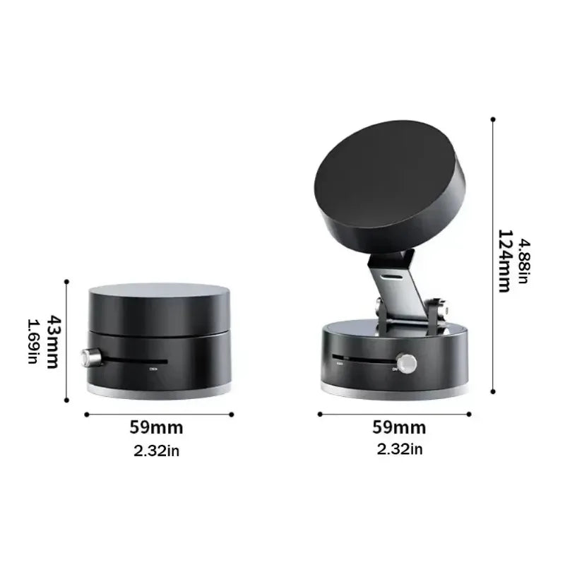 Foldable Car Phone Holder Vacuum Double-sided Magnetic Dashboard GPS Stand for Magsafe iPhone 16-12 Pro Max Samsung Xiaomi Mount WardBoyzPROShop