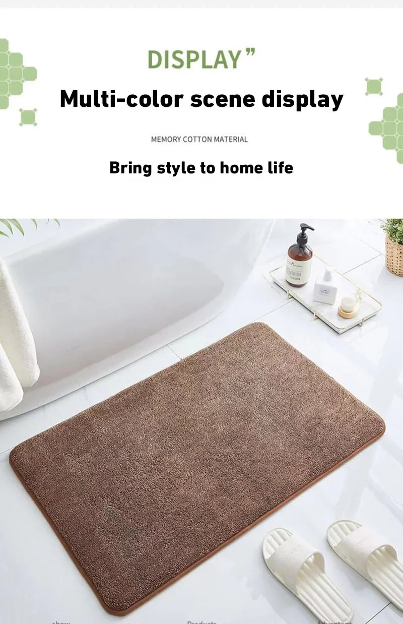 Bathroom Non-slip Water Absorbent Mat Soft Comfortable Shower Floor Rug Anti-slip Foot Pad For Household Toilet Bath Shower Room