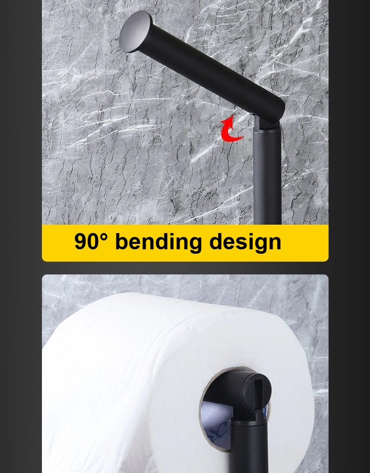 Freestanding Toilet Paper Holder – Multi-Functional Floor Standing Tissue Rack with Toilet Brush Holder for Bathroom