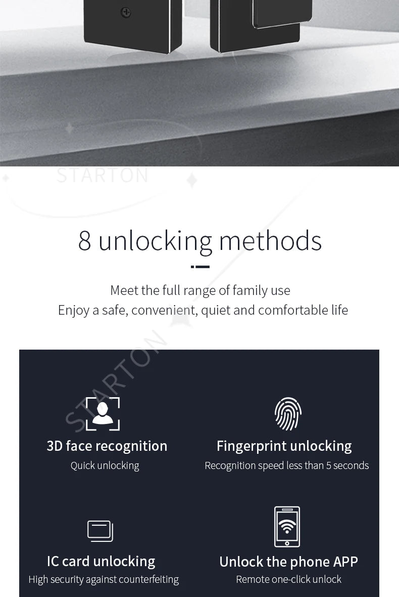 Metallic Security Electric Key Smartlock Wifi Digital Boshi Smart Products Intelligent Look Door With Camera Tuya Oklok Locks