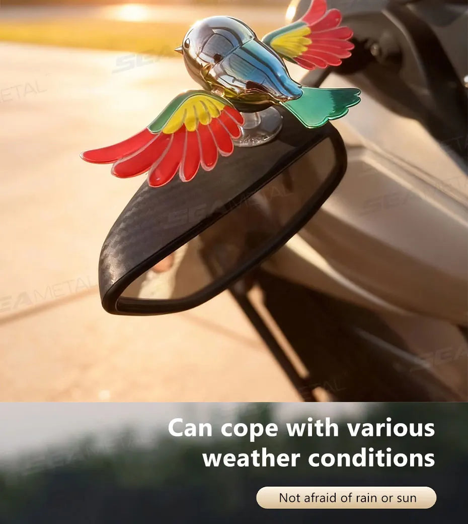 BLALION 2025 New Simulated Flying Bird Car Ornament Wing can Swing Wind-Powered Bird in Flight Decor Car Moto Bicycle Decoration