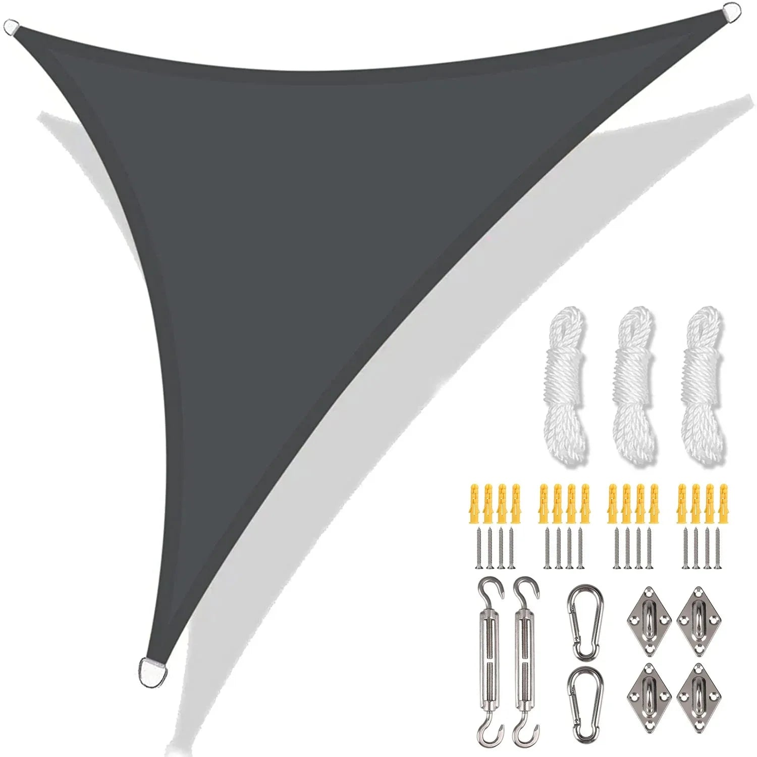 5/3.6/3/2M Triangle Shade Sail Waterproof Sunshade Sail Canopy 98%UV Block Awning with Free Rope for Garden Patio Pergola Gazebo WardBoyzPROShop