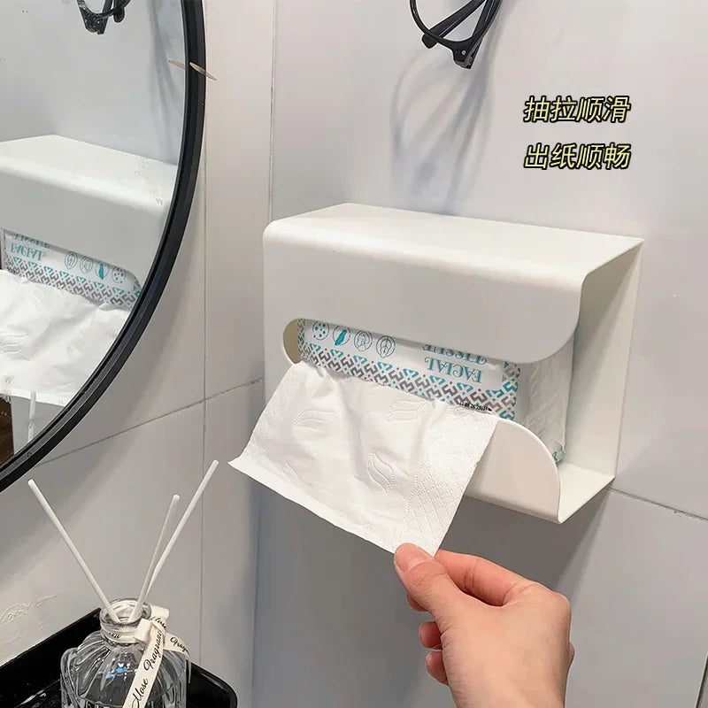 Bathroom Tissue Boxes Paper Holder Wall Hanging Tissue Box Tissue Racks Kitchen Napkin Storage Rack Toilet Paper Dispenser