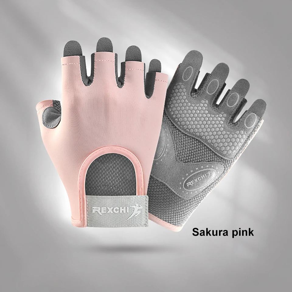 NOFOXO 1Pair Half-Finger Cycling Sports Gloves Women Breathable Anti-Slip Shock Absorbent Yoga Fitness Exercise Wear Resistant