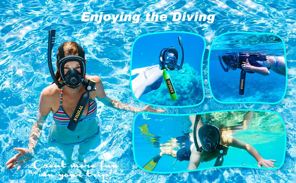 TRIMIX 0.5L Mini Scuba Lung Diving Tank With Snorkeling mask And 4-Level High-Pressure Hand Pump 10 Minutes Breathe