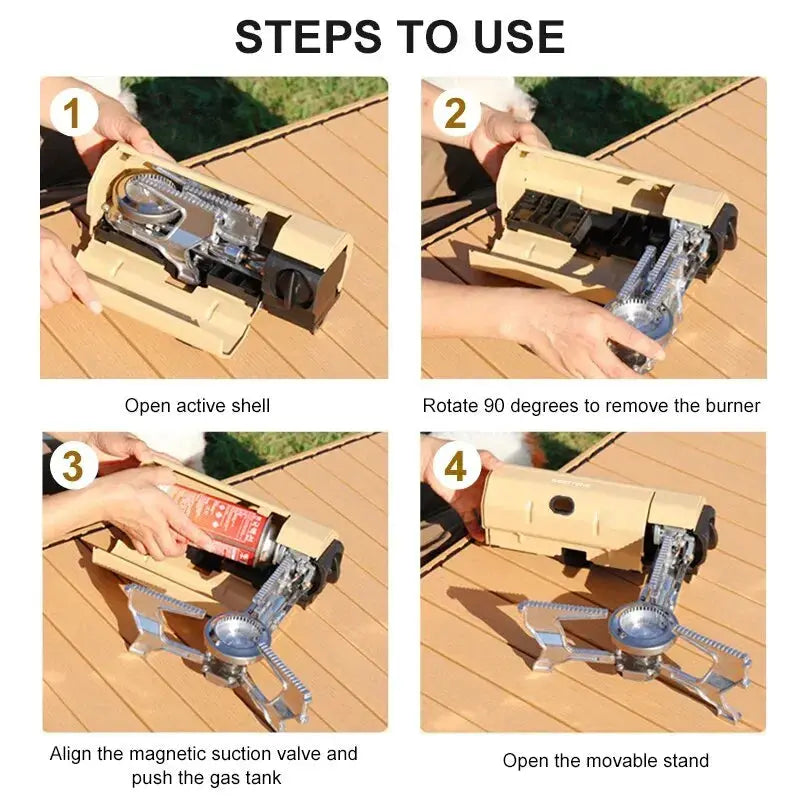 Camping Gas Stove 2670W Portable Folding Cassette Gas Burner Outdoor Picnic Travel Cooking Grill Cooker Heating System WardBoyzPROShop