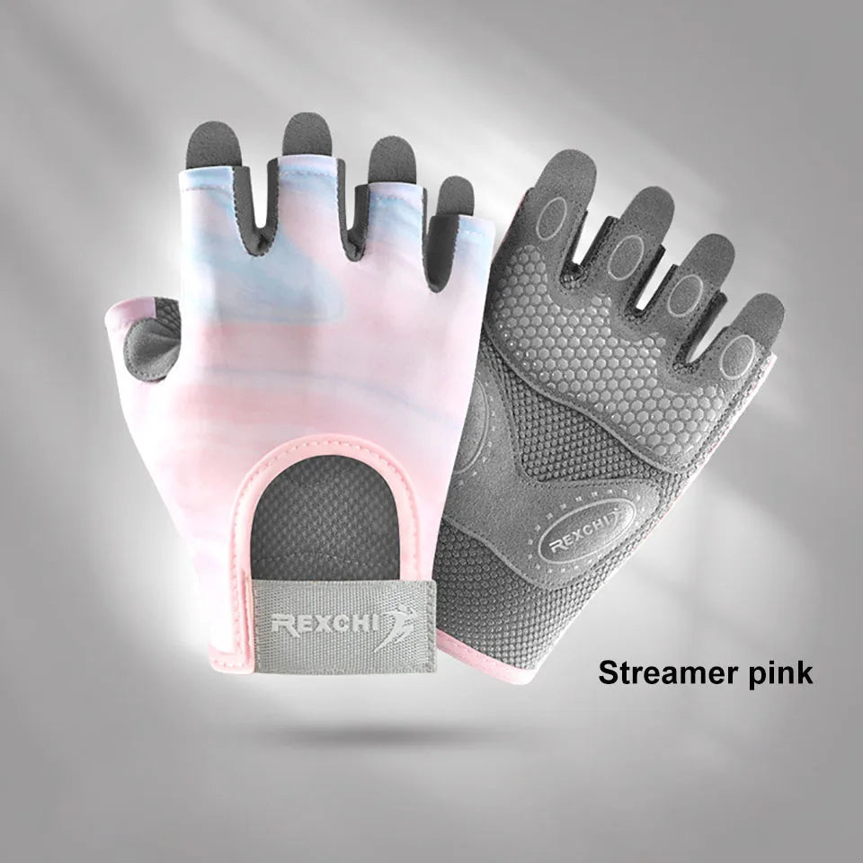 NOFOXO 1Pair Half-Finger Cycling Sports Gloves Women Breathable Anti-Slip Shock Absorbent Yoga Fitness Exercise Wear Resistant