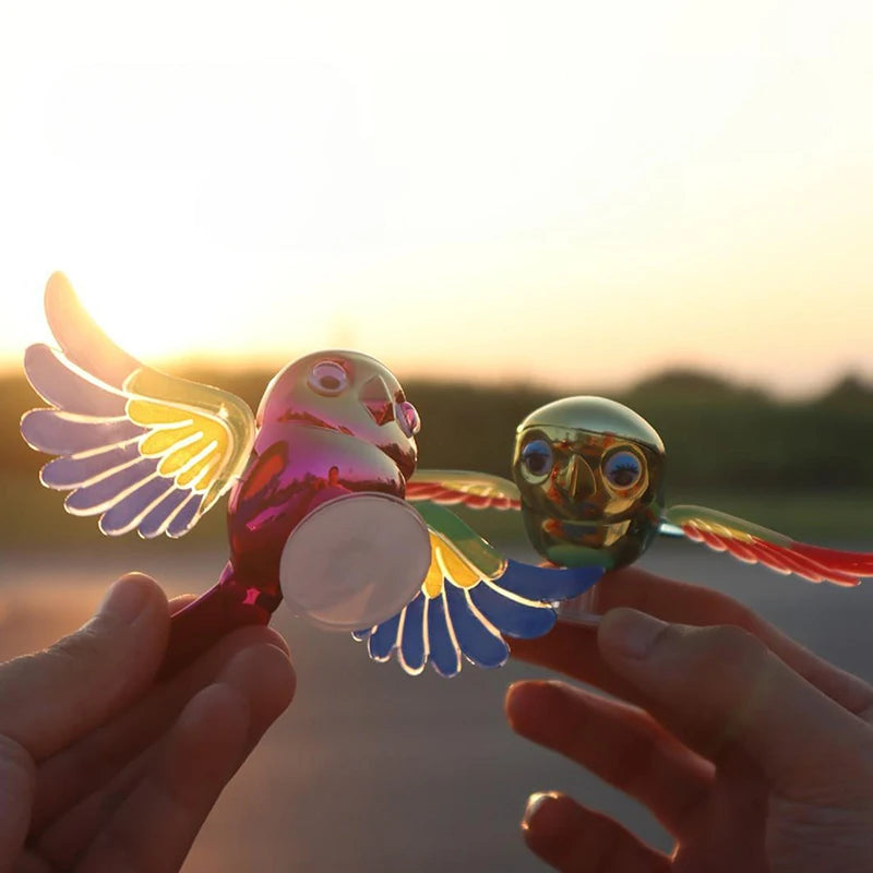 Vibrant Simulation Fly Bird Motorcycle Car Charm, Cute Winged Mate Waving in the Wind, Cool and Fun Car Companion
