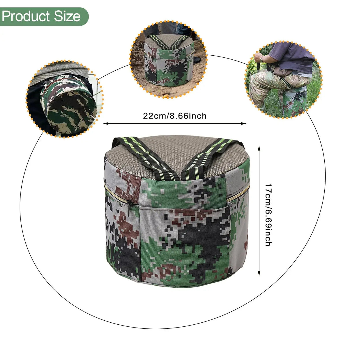 1Pc Gardening Stool Footstool Wearable Work seat Heavy Duty Garden Seat Stool Portable for Children Adults Home Yard Backpacking