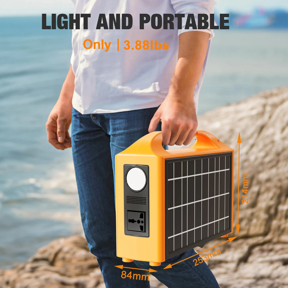 jsdsolar Portable Power Station 100W Solar Generator output AC 220V 110V LiFePO4 Power Bank UPS Power Plant For Outdoor Camping WardBoyzPROShop