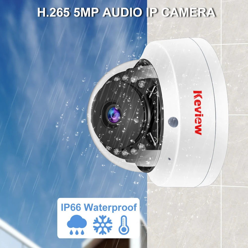 4K 4MP POE IP Camera Audio H.265 Dome Explosion-proof Waterproof Indoor Outdoor Surveillance Security Camera CCTV Video for NVR