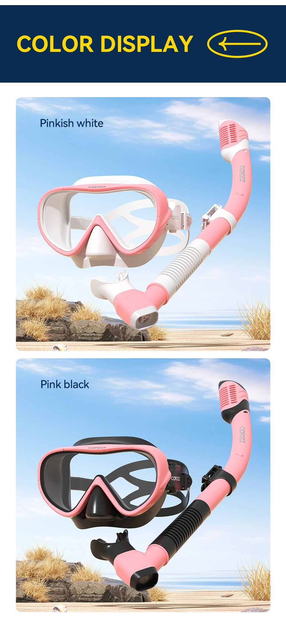 COPOZZ Professional  Diving Mask Full Vision Mask Underwater Snorkel Mask Set Swimming Snorkel HD Anti Fog Diving Equipment WardBoyzPROShop