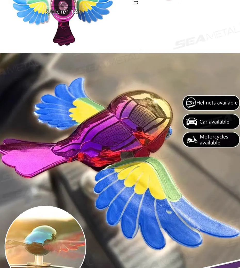 BLALION 2025 New Simulated Flying Bird Car Ornament Wing can Swing Wind-Powered Bird in Flight Decor Car Moto Bicycle Decoration