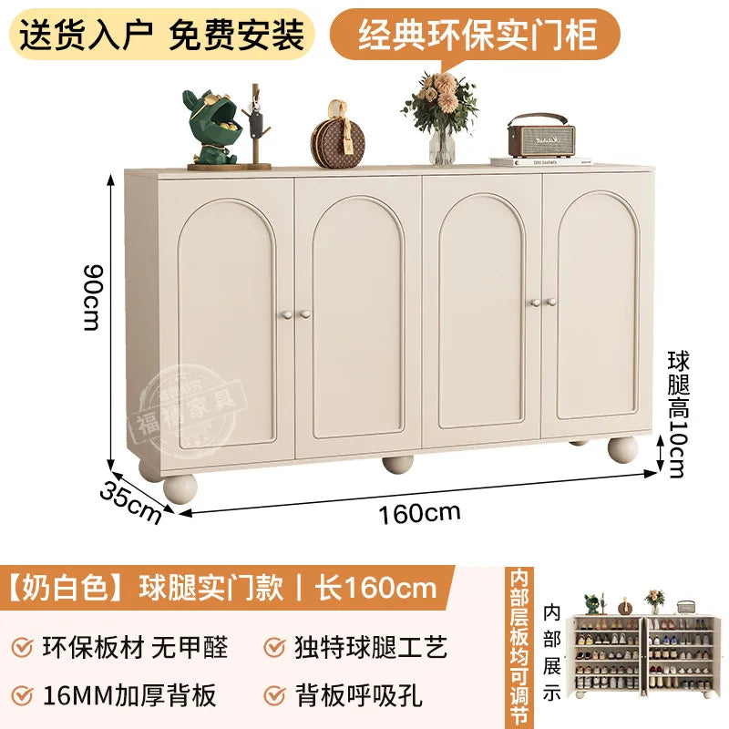 Home porch indoor entrance door shoe cabinet porch cabinet small size large capacity rattan solid wood locker.