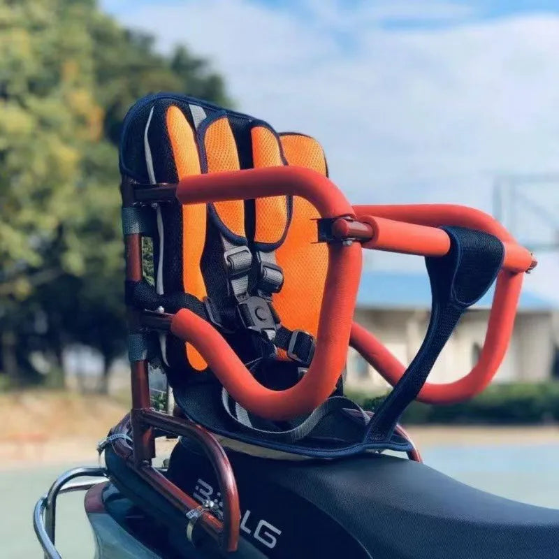 Electric Motorcycle Children's Safty Seat Seat Foldable Motorcycle Safety Seat General Guardrail With Rear Seat Selt