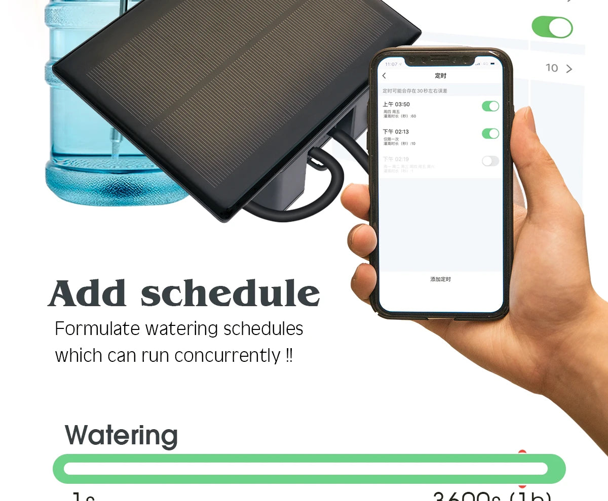 Tuya Wifi-compatibility Solar Power Timer Pump Automatic Drip Irrigation Kit Garden Mobile Phone Remote Control Watering System