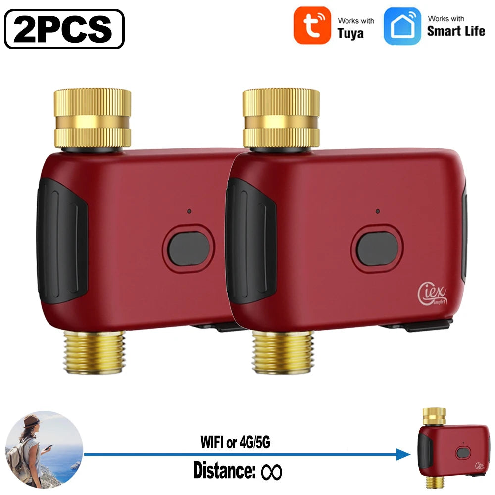 Smart WiFi Water Timer, Irrigation Controller, No Hub Required, Automatic Garden Drip Sprinkler Valve, Tuya App Control