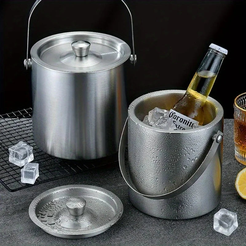 1.6L/2L/3L Stainless Steel Insulated Ice Bucket Wine Beer Champagne KTV Party Cooler WardBoyzPROShop