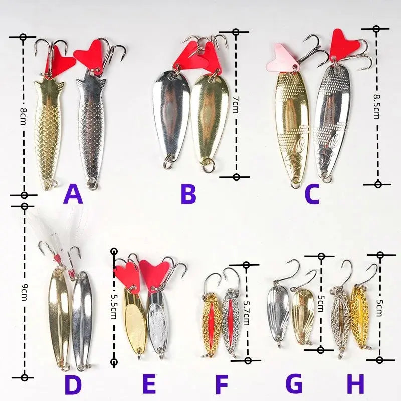 Fishing Lure Kit 16 pcs sets Trolling Jigging Lure Metal Spoon For Bass Pike Crank Tackle Accessories With Box Wobblers Kit WardBoyzPROShop