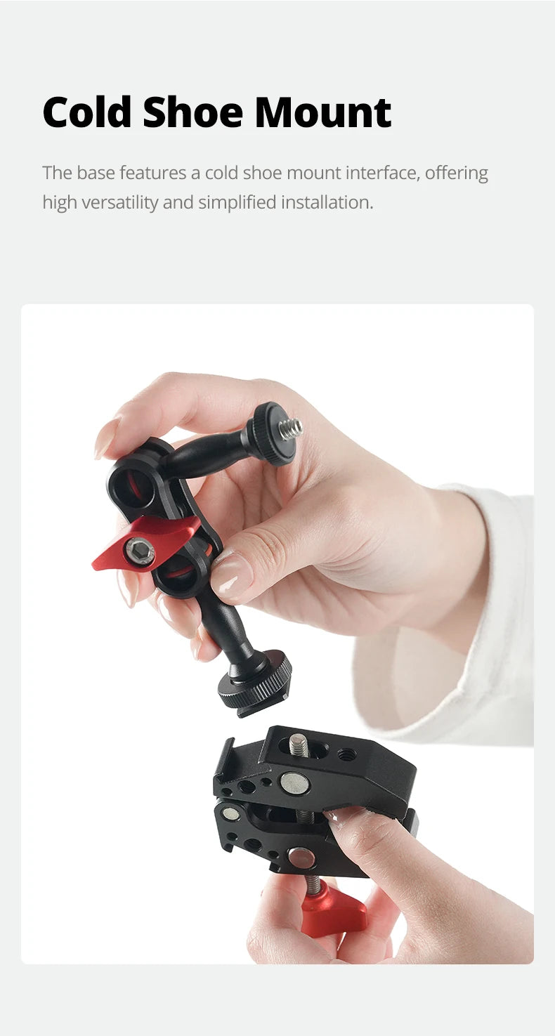 AMBITFUL 360° Double Ballhead Magic Arm With Super Clamp Kit 1/4" Screw Ball Head Adapter For Monitor LED Light Camera
