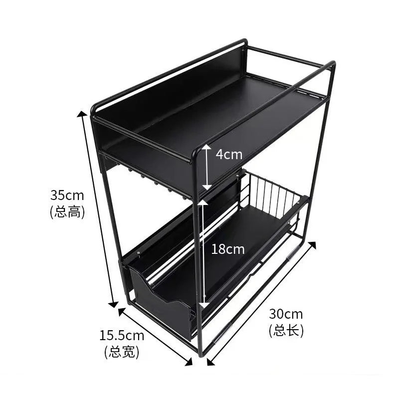 Metal magnetic refrigerator storage rack multi-layer freezer slot Storage Holders kitchen pull-out drawer Basket Organization