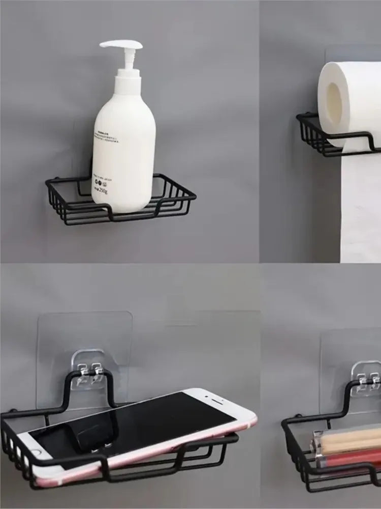 Stainless Steel Soap Dish – Wall-Mounted, No Drill, Holds 2 Soap Bars, Drain Holes, Bathroom Decor for Halloween & Christmas