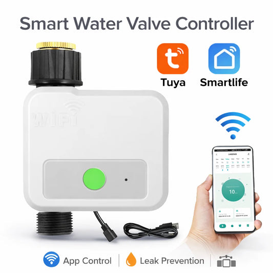 WIFI Smart Tuya Garden Watering Timer Automatic Sprinkle Water Timer Valve Irrigation Watering System BSP Thread USB Connect