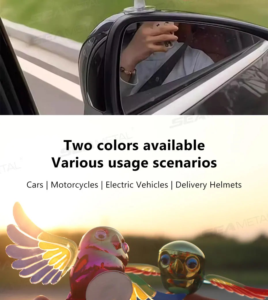 BLALION 2025 New Simulated Flying Bird Car Ornament Wing can Swing Wind-Powered Bird in Flight Decor Car Moto Bicycle Decoration