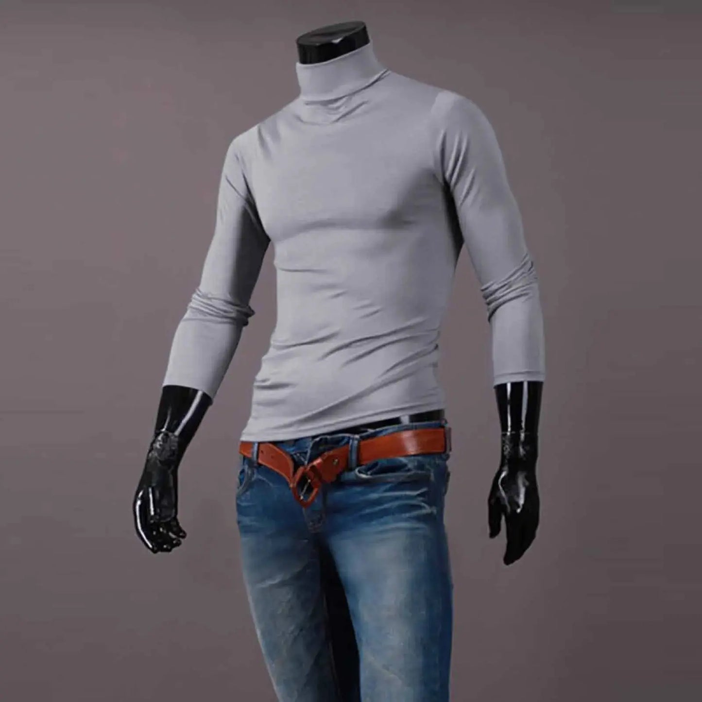 New Men's handsome half turtleneck bottom shirt,  gentle and comfortable, suitable for autumn, winter, senior undershirt WardBoyzPROShop