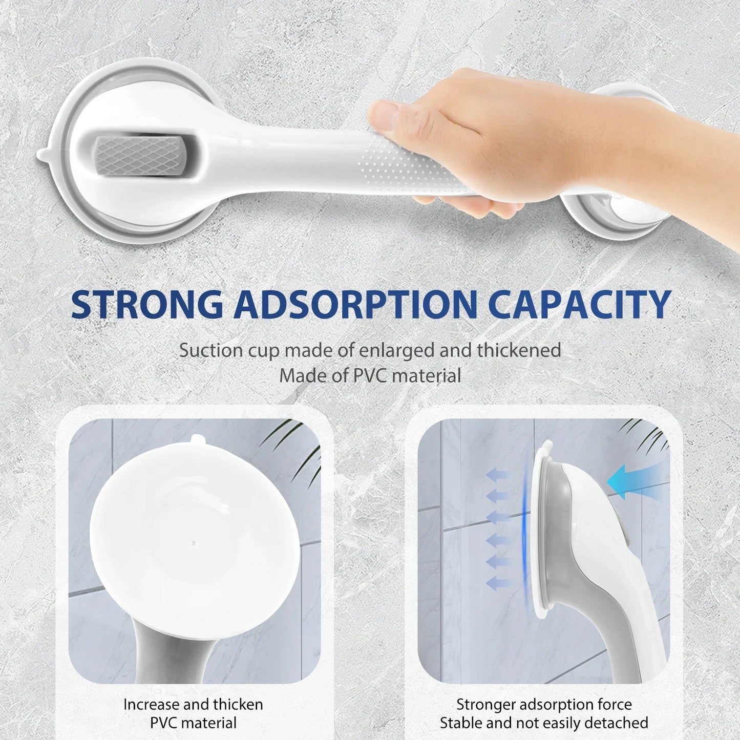 Shower Toilet Handrail Stainless Steel/Plastic Bathroom Tub Grab Bar Anti Slip Prevent Falls for Elderly Safety Support Handle