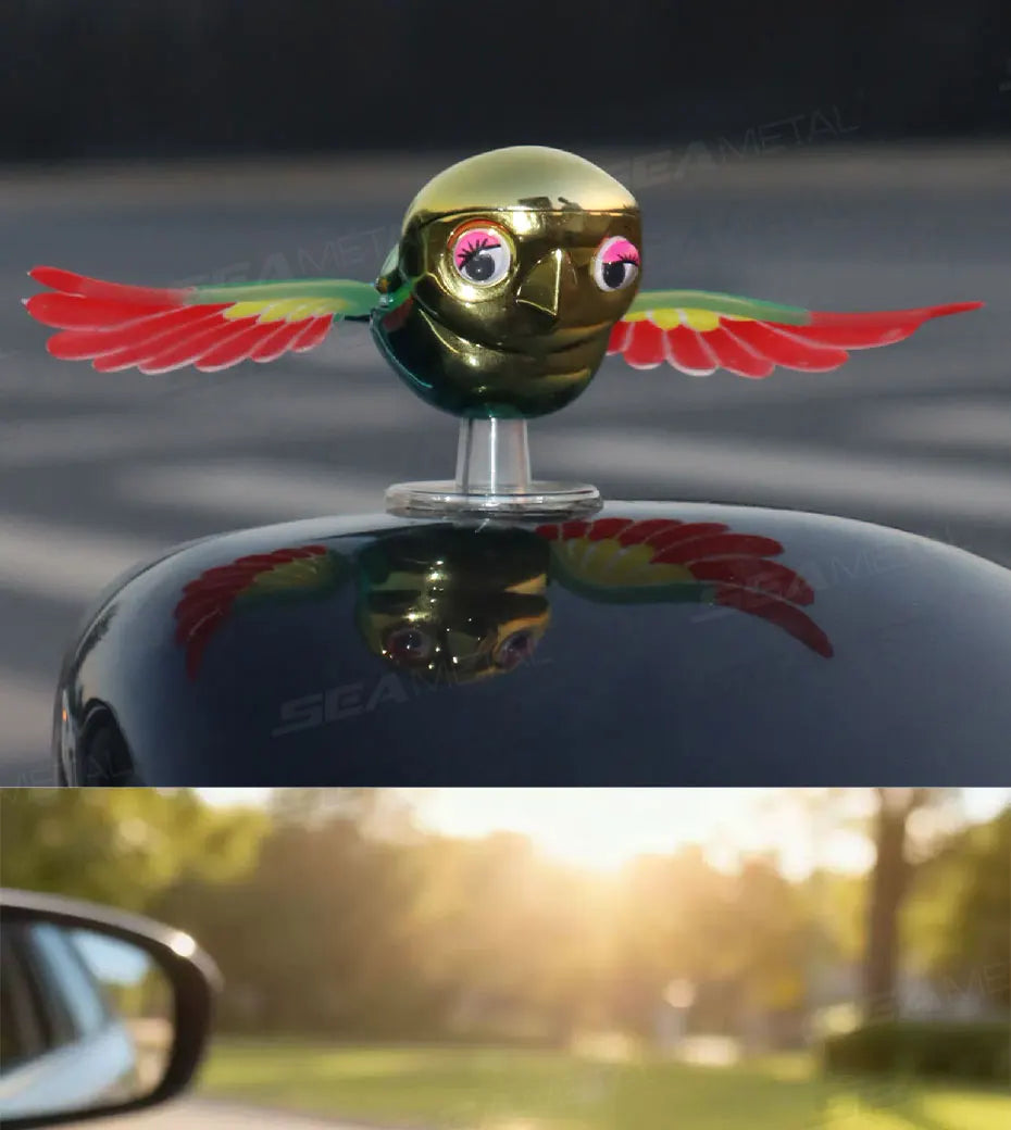 BLALION 2025 New Simulated Flying Bird Car Ornament Wing can Swing Wind-Powered Bird in Flight Decor Car Moto Bicycle Decoration