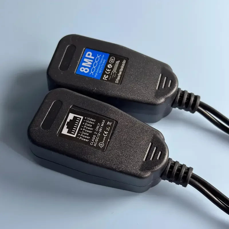 8MP 2 IN 1 HD Video Balun BNC TO RJ45 Transceiver Coax BNC And DC Connectors For 8MP HDCVI HDTVI AHD Analog Camera