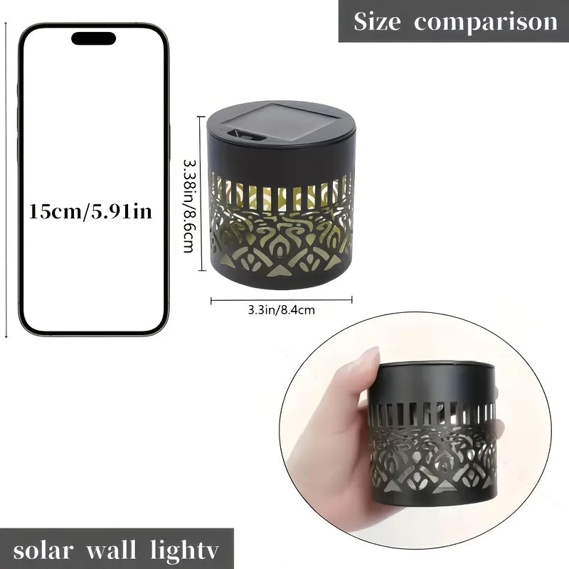 Outdoor Solar Fence Light IP65 Metal Yard Wall Lamp for Outdoor Garden Deck Steps Wall Home Decor Festive Atmospheres