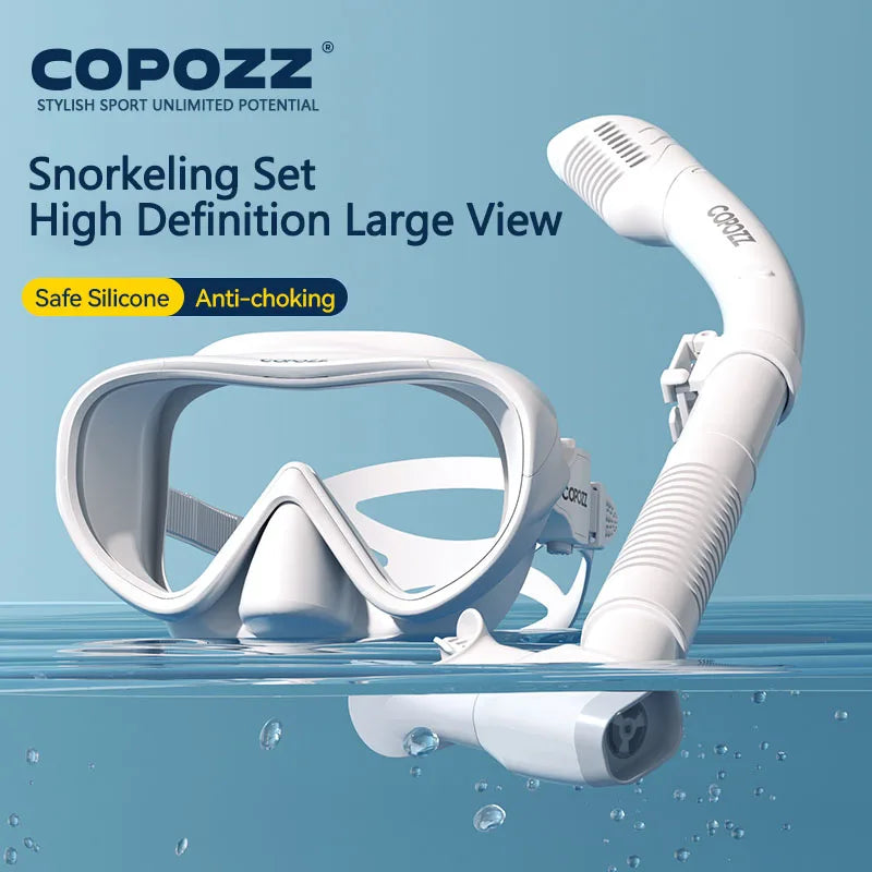 COPOZZ Professional  Diving Mask Full Vision Mask Underwater Snorkel Mask Set Swimming Snorkel HD Anti Fog Diving Equipment WardBoyzPROShop