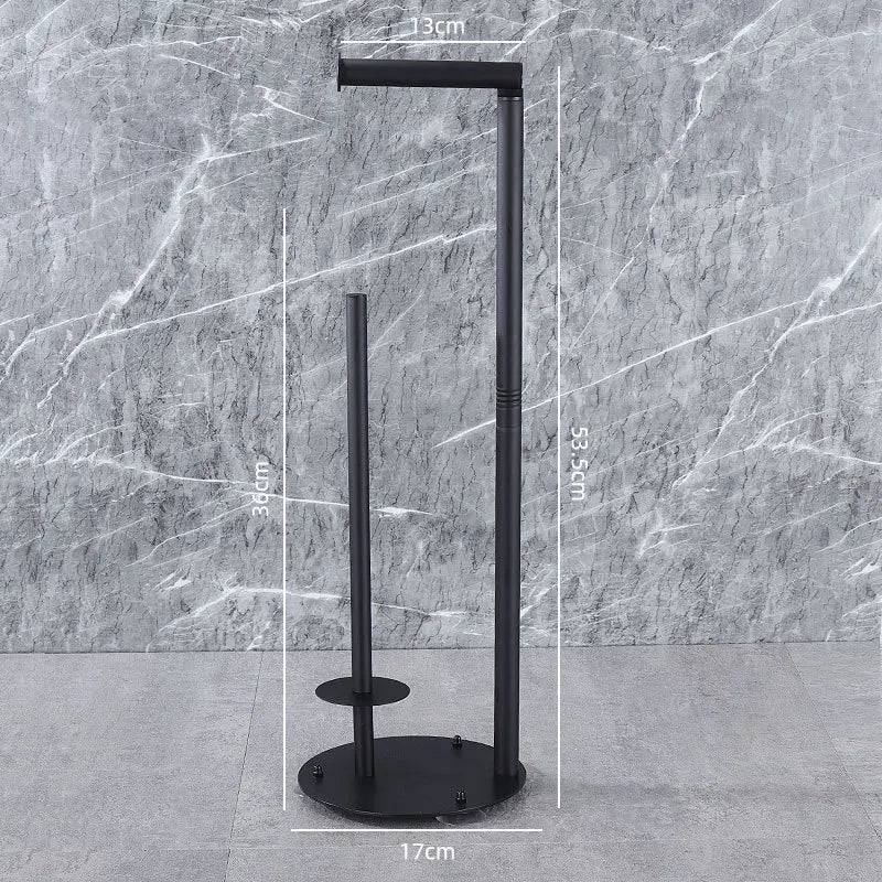 Freestanding Toilet Paper Holder – Multi-Functional Floor Standing Tissue Rack with Toilet Brush Holder for Bathroom