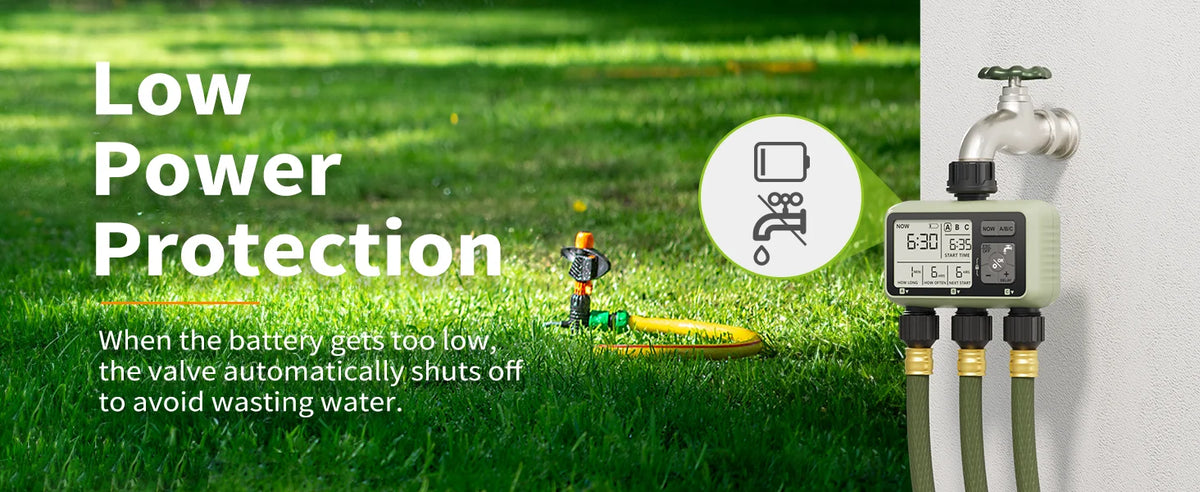 Diivoo Garden Water Timer 3 Zone Programmable Automatic Irrigation Timer with Rain Delay Manual/Auto Mode Watering for Lawn Yard